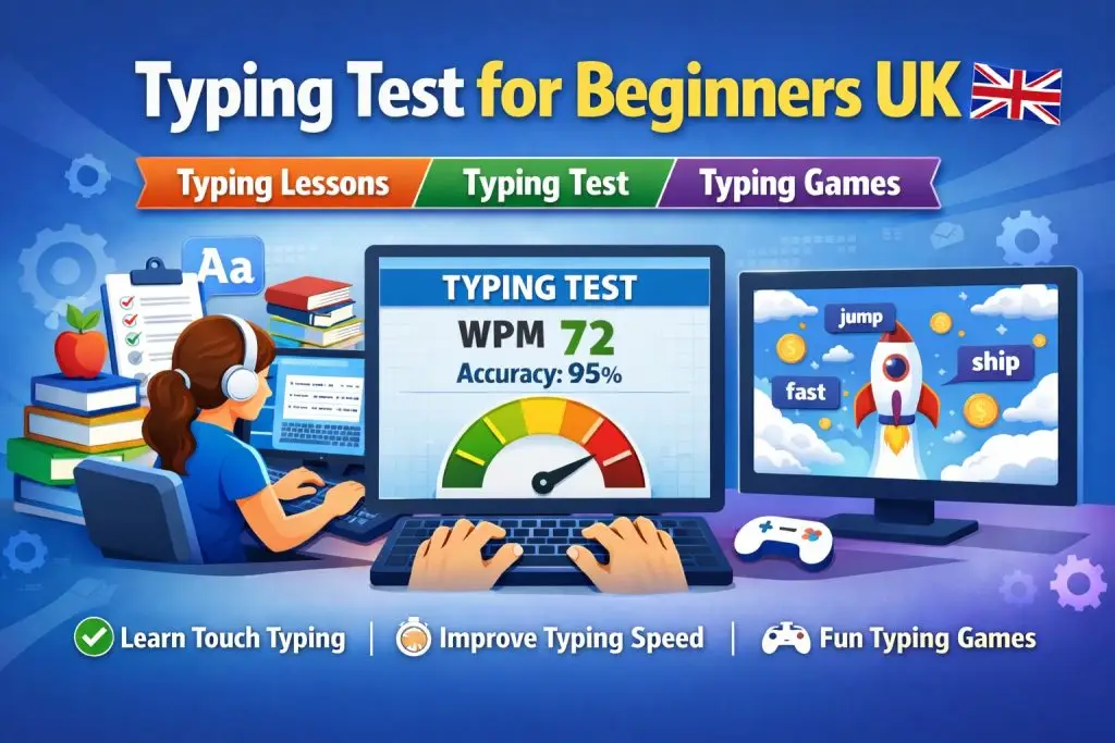 English typing practice online UK