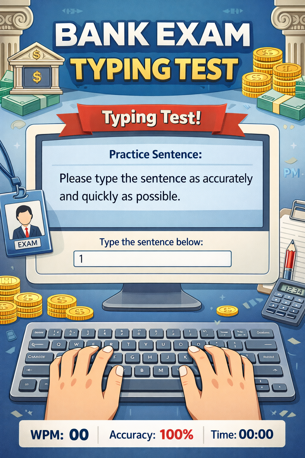 🏦 Bank Exam Typing Test
